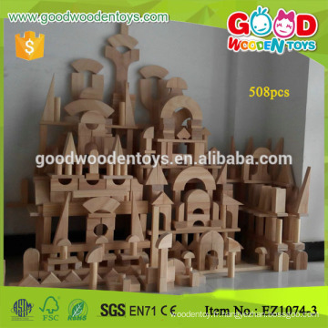 508pcs Big Size Nature Color Wooden Kindergarten Block